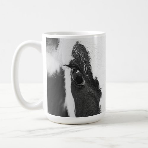 Black and White Holstein Cow Eyes Coffee Mug