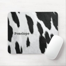 Black and White Holstein Cowhide Look With Name