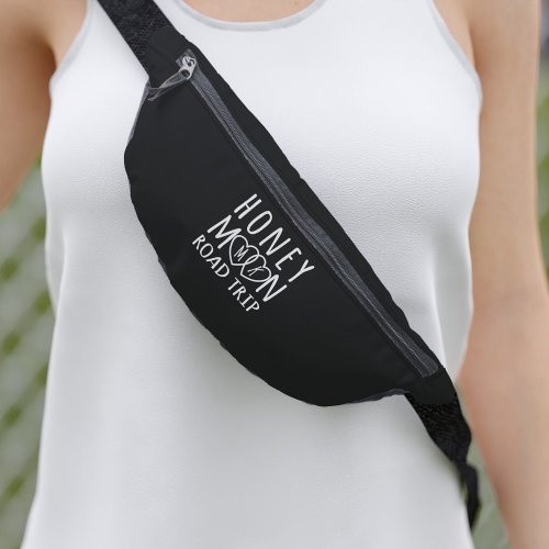 Black and White Honeymoon Road Trip Fanny Pack