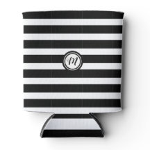 Black and White Horizontal Striped Monogram