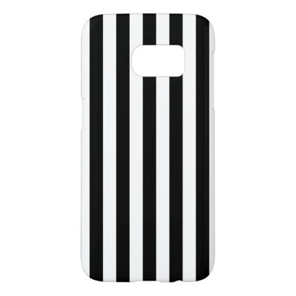 Black and White Horizontal Stripes Samsung Galaxy S7 Case