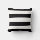 Black And White Horizontal Stripes Throw Pillow at Zazzle