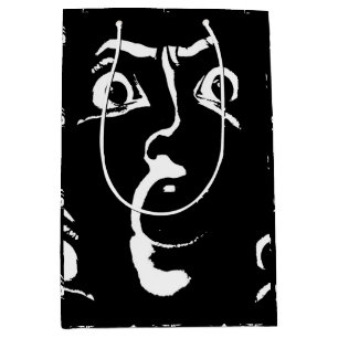 black and white horror face medium gift bag