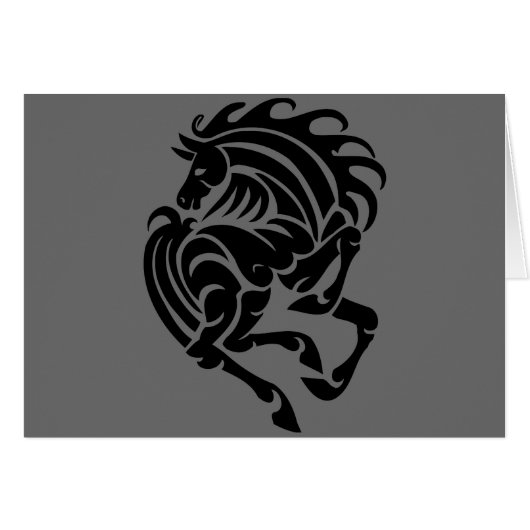 Black and white horse cards (Front Horizontal)