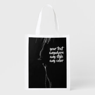 Black and White Horse Silhouette Grocery Bag