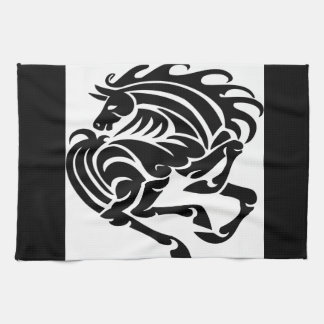 Black and white horse towel