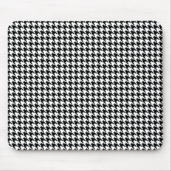 Black And White Hounds Tooth Mousepad by ipad_n_iphone_cases at Zazzle