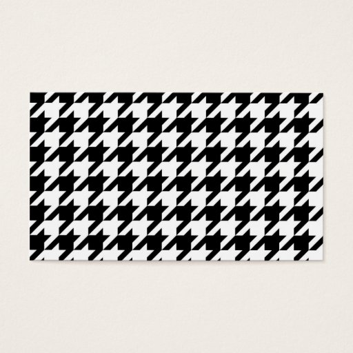 Customizable Black and White Houndstooth Business Card