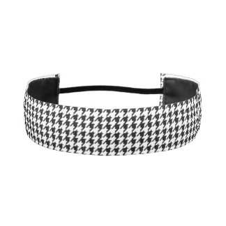 Black and White Houndstooth Athletic Headband