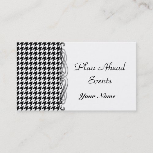 Black and White Houndstooth Business Card