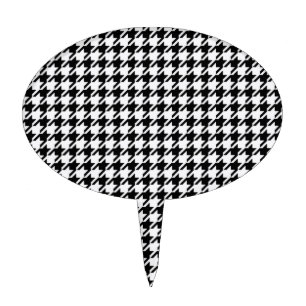 Black and White Houndstooth by Shirley Taylor Cake Topper