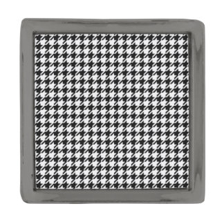 Black and White Houndstooth by Shirley Taylor Gunmetal Finish Lapel Pin