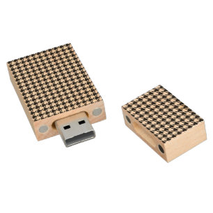 Black and White Houndstooth by Shirley Taylor Wood Flash Drive