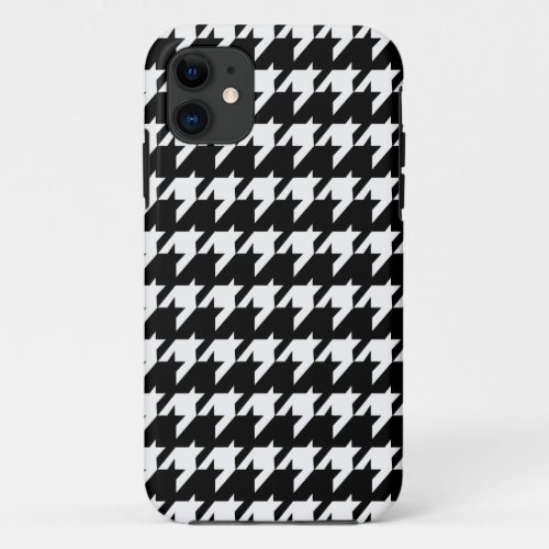 Black and white houndstooth iPhone 11 case