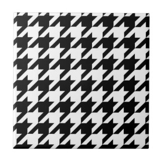 Black and White Houndstooth Ceramic Tile