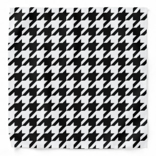 Black and White Houndstooth Check Bandana