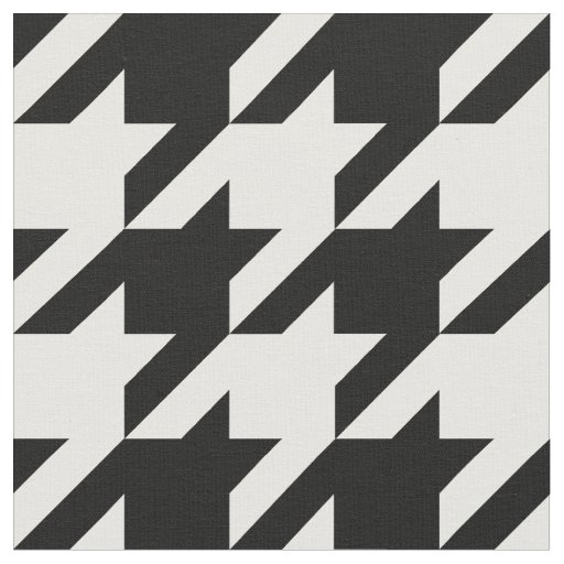 Black and White Houndstooth Check Fabric