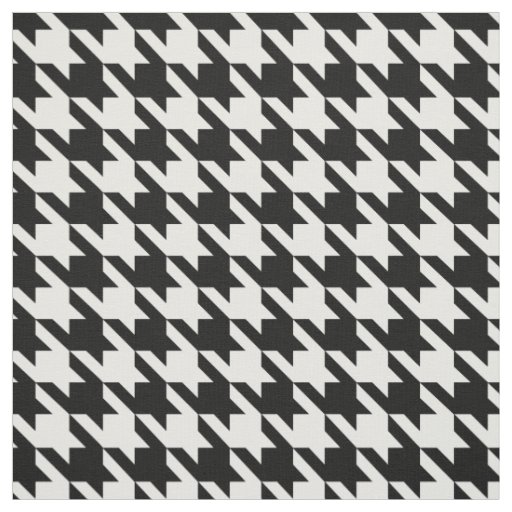 Black and White Houndstooth Check Fabric