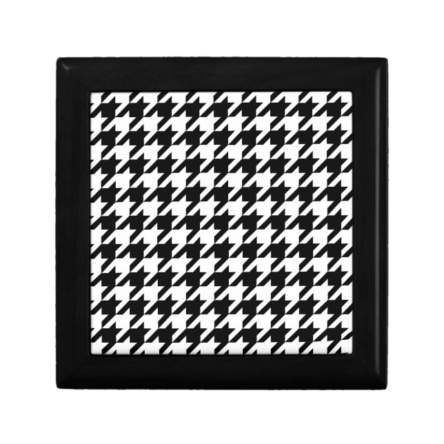 Black and White Houndstooth Check Gift Box (Front)