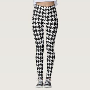 Black and White Houndstooth Check Leggings