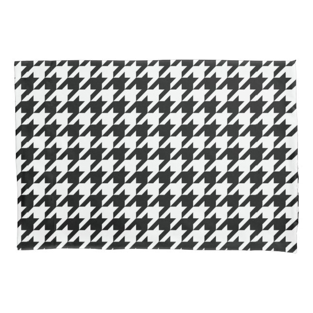 Black and White Houndstooth Check Pillow Case (Front)