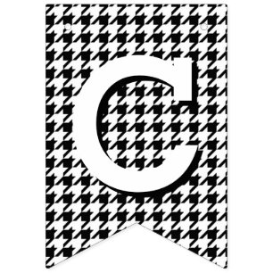 Black and White Houndstooth Congratulations Bunting Flags