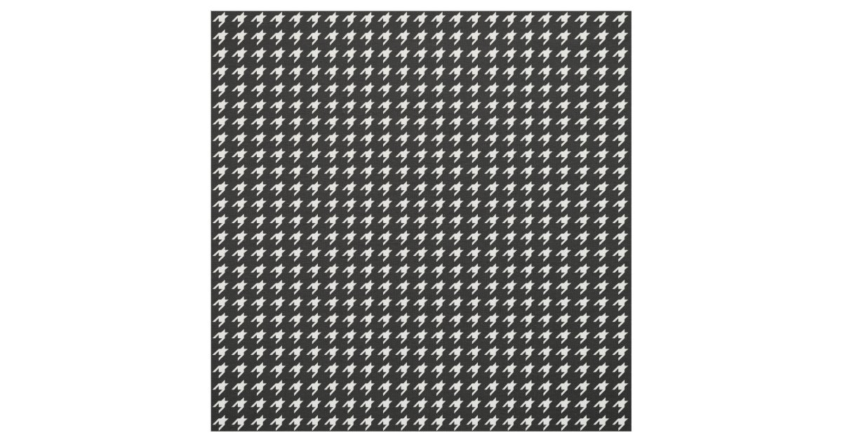 Black and White Houndstooth Fabric | Zazzle