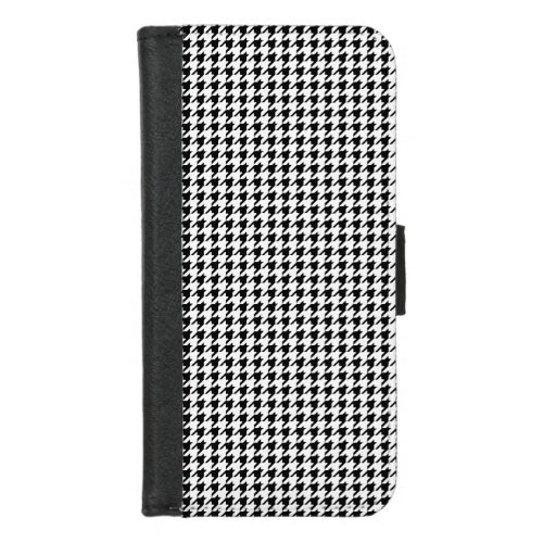Black and White Houndstooth iPhone 87 Wallet Case