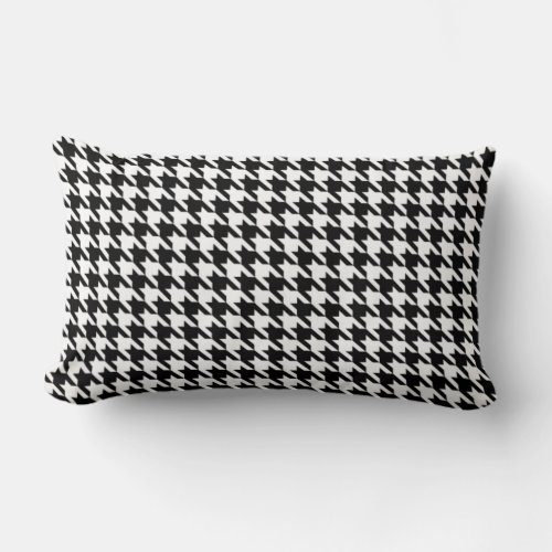 Black and White Houndstooth Lumbar Pillow