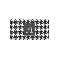 Black And White Houndstooth Monogram Initial Checkbook Cover at Zazzle