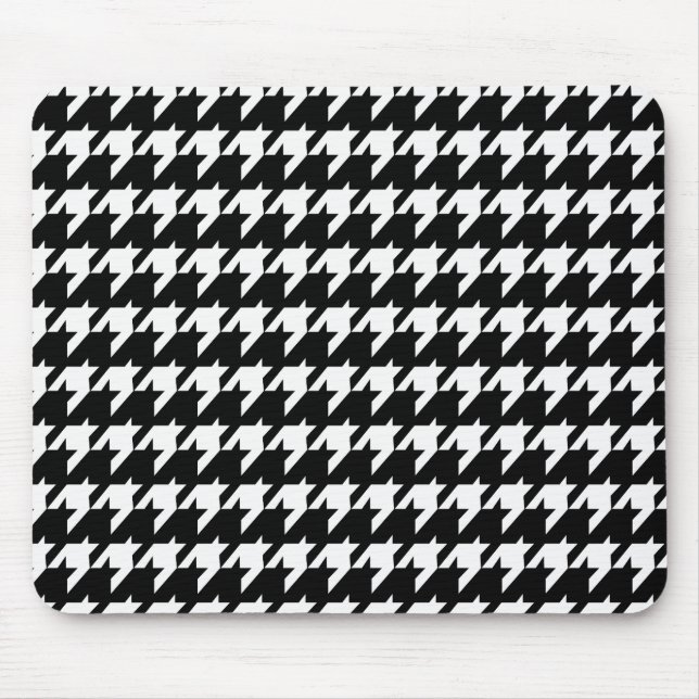 Black and white houndstooth mouse pad (Front)