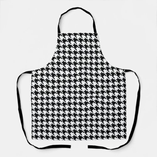 Black and White Houndstooth Pattern Apron