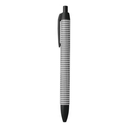 Black and White Houndstooth Pattern Black Ink Pen