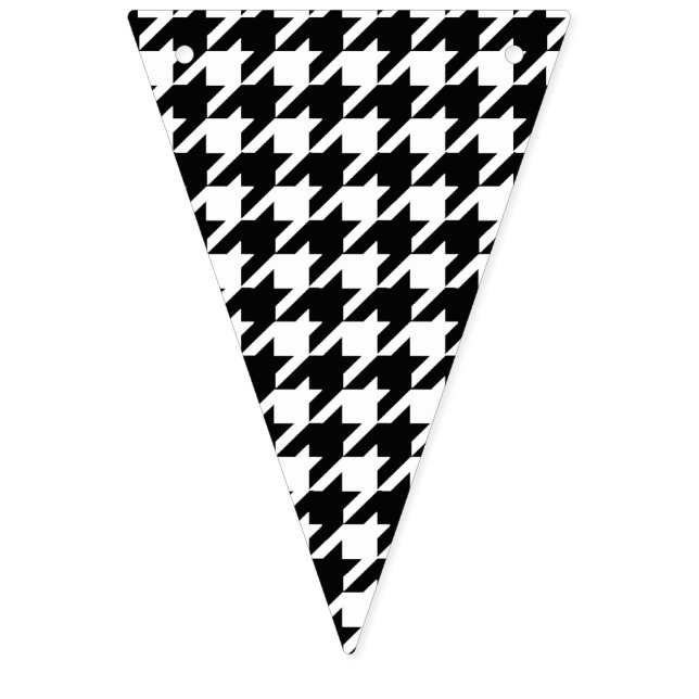 Black and White Houndstooth Pattern Bunting Flags (First Flag)