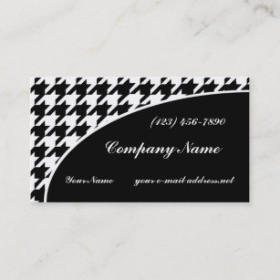 Black and White Houndstooth Pattern Business Card