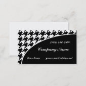 Black and White Houndstooth Pattern Business Card (Front/Back)