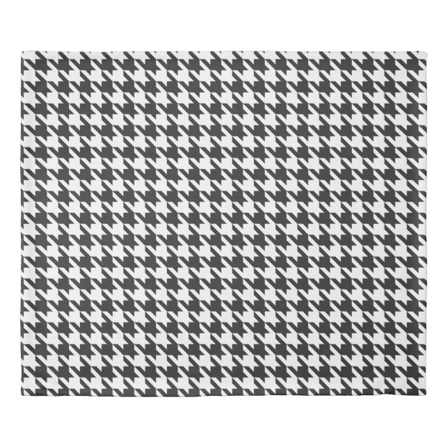 Black and White Houndstooth Pattern Duvet Cover (Front)