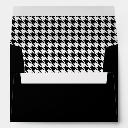 Black and White Houndstooth Pattern Envelope