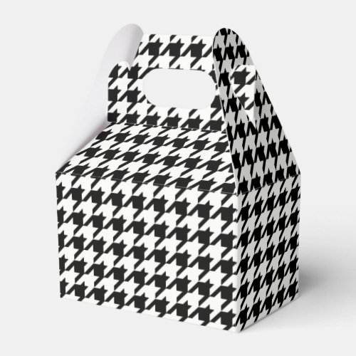 Black and White Houndstooth Pattern Favor Boxes