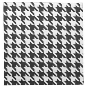 Black and White Houndstooth Pattern Napkin