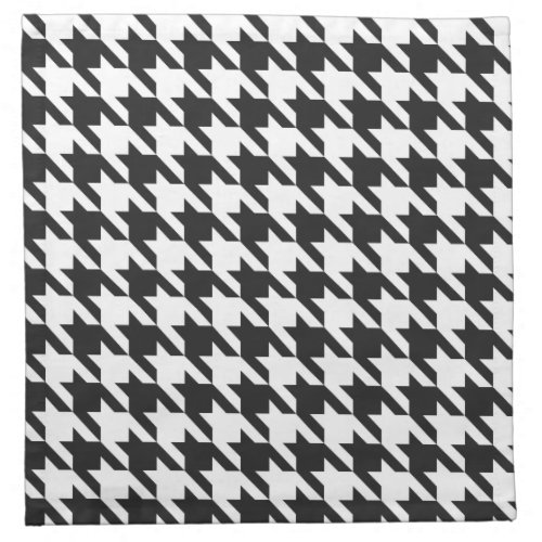Black and White Houndstooth Pattern Napkin