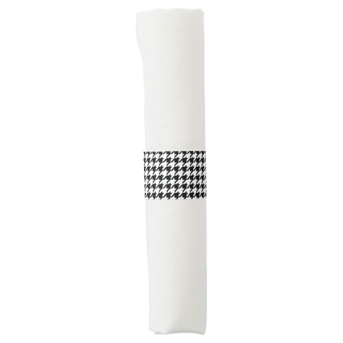 Black and White Houndstooth Pattern Napkin Bands