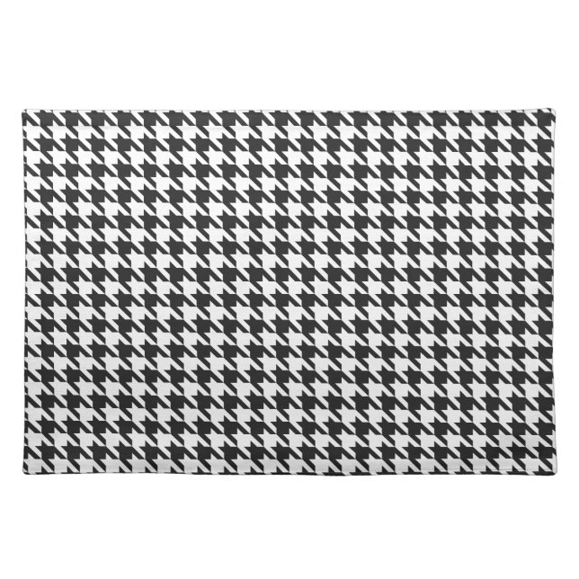 Black and White Houndstooth Pattern Placemat (Front)