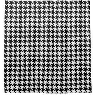 Black and White Houndstooth Pattern Shower Curtain