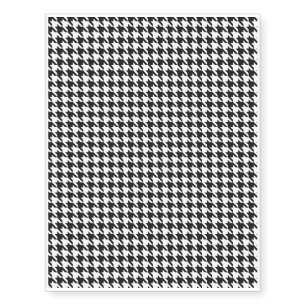 Black and White Houndstooth Pattern Temporary Tattoos