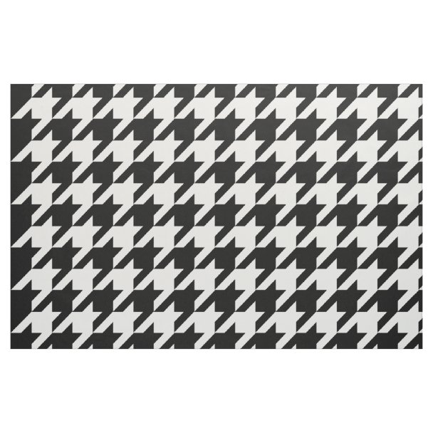 Black and White Houndstooth Fabric | Zazzle