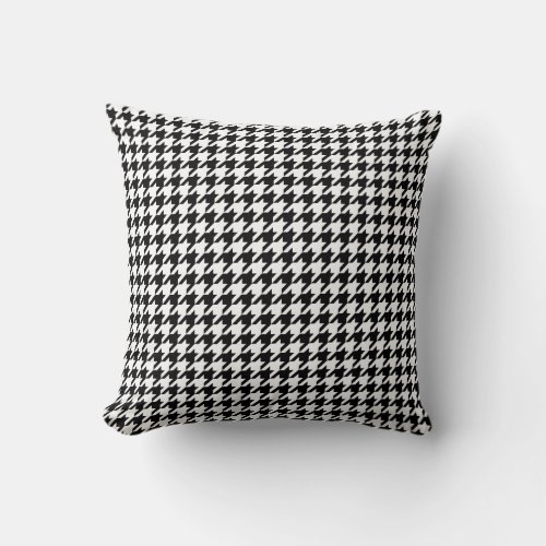 Black and white houndstooth pattern throw pillow