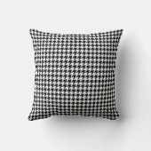 Black and White Houndstooth Pattern Throw Pillow (Back)