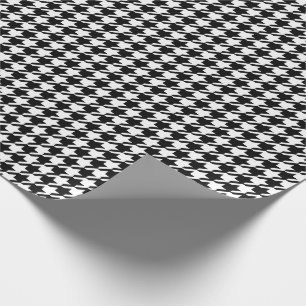 Black and White Houndstooth Pattern Wrapping Paper