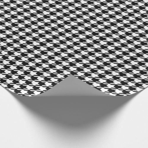 Black and White Houndstooth Pattern Wrapping Paper